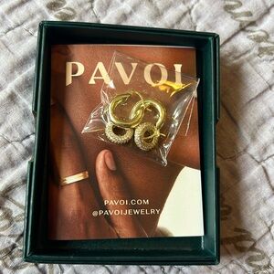 NIB Pavoi 14k gold plated sterling silver earrings.